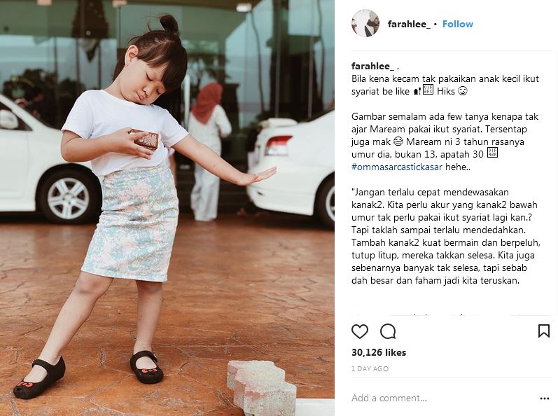 ‘Jangan Terlalu Cepat Mendewasakan Kanak-Kanak, Ajar Anak Seiring Dengan Umur’- Farah Lee