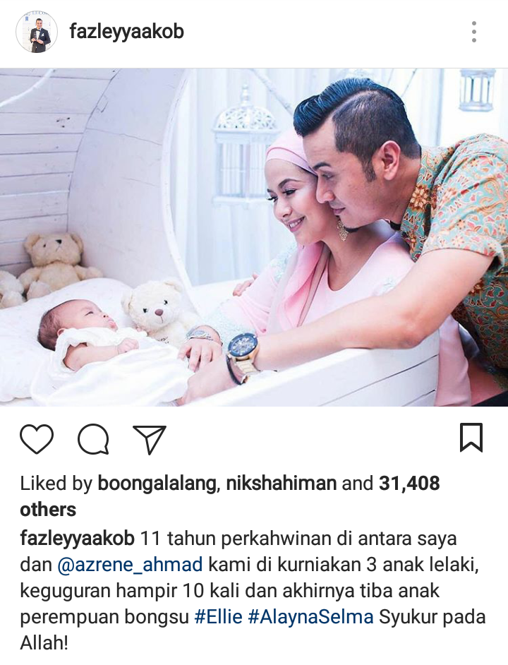 11 Tahun Perkahwinan, Isteri Dato’ Fazley Pernah Keguguran Hampir 10 Kali, Kehadiran Alayna Selma Jadi Penyeri