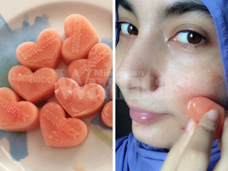 Gadis Ini Kongsi Rahsia Kulit Wajah Jadi Cantik, Cerah & Licin Guna Ais Kiub Tomato