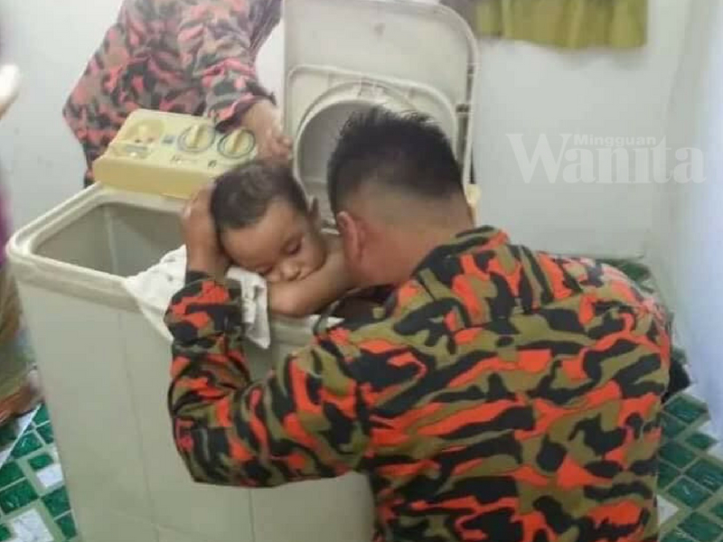 Sejam Tahan Kesakitan, Budak Lelaki 3 Tahun Terperangkap Dalam Tempat Pengering Mesin Basuh!