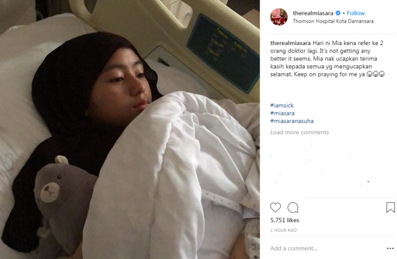 Kurang Minum Air Punca Pelakon Mia Sara Masuk Hospital, Kena Jangkitan Kuman Pada Saluran Kencing!