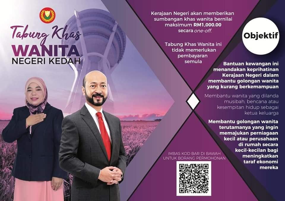 Segera Mohon Tabung Khas Wanita Kedah, Boleh Dapat Bantuan 