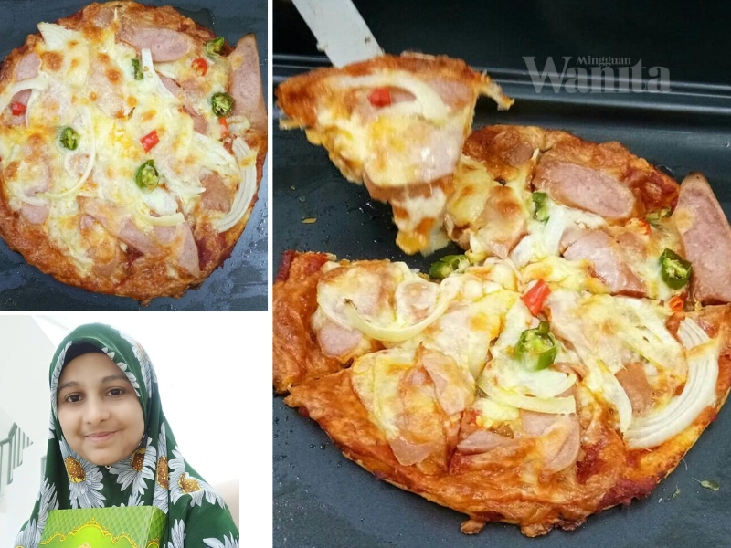 Resepi 'Campak-campak' Pizza Paratha, Keju Banjir Tak 